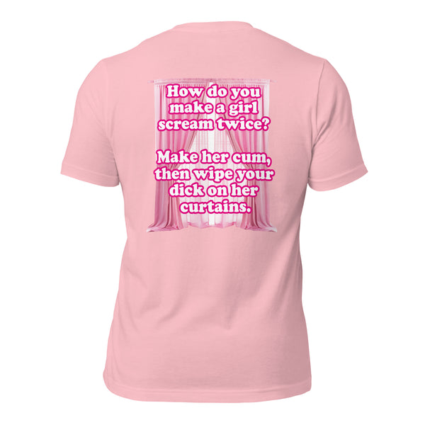 How Do You Make a Girl Scream Twice? Men's t-shirt